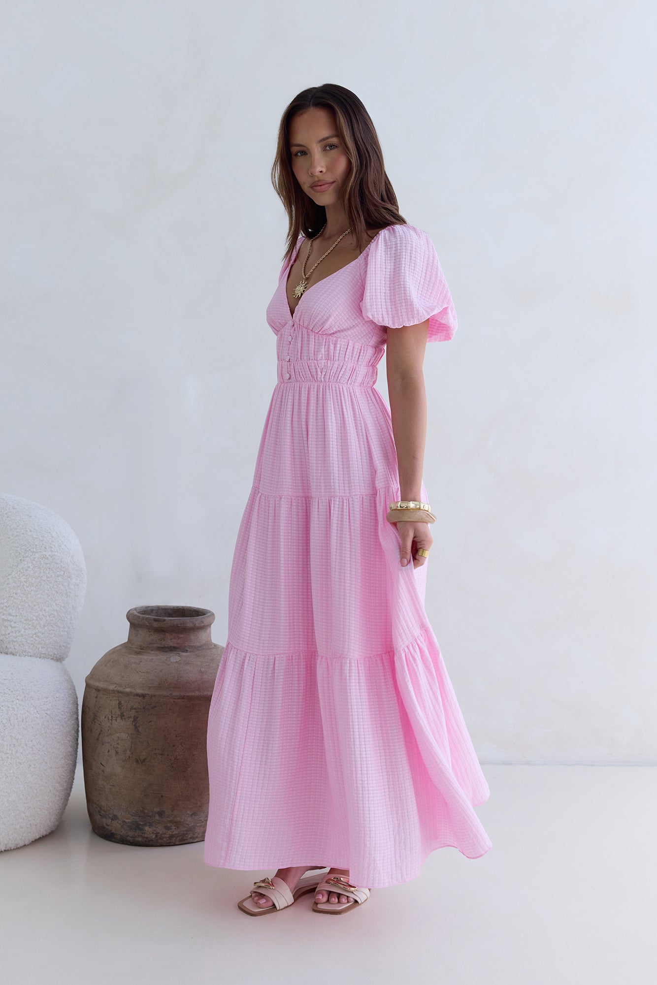 Butterfly Wings Maxi Dress Pink