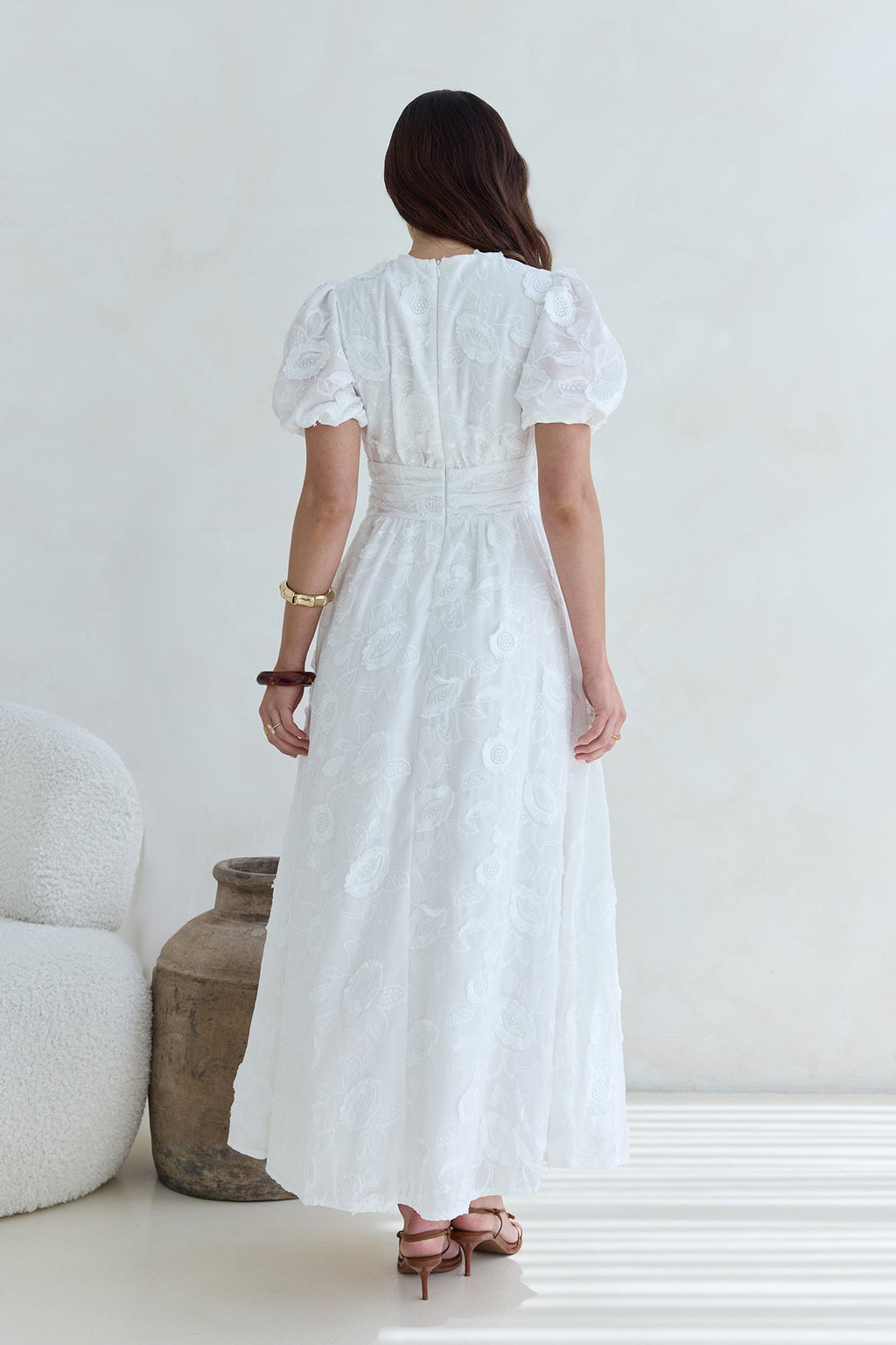 Busy Bee Maxi Dress White