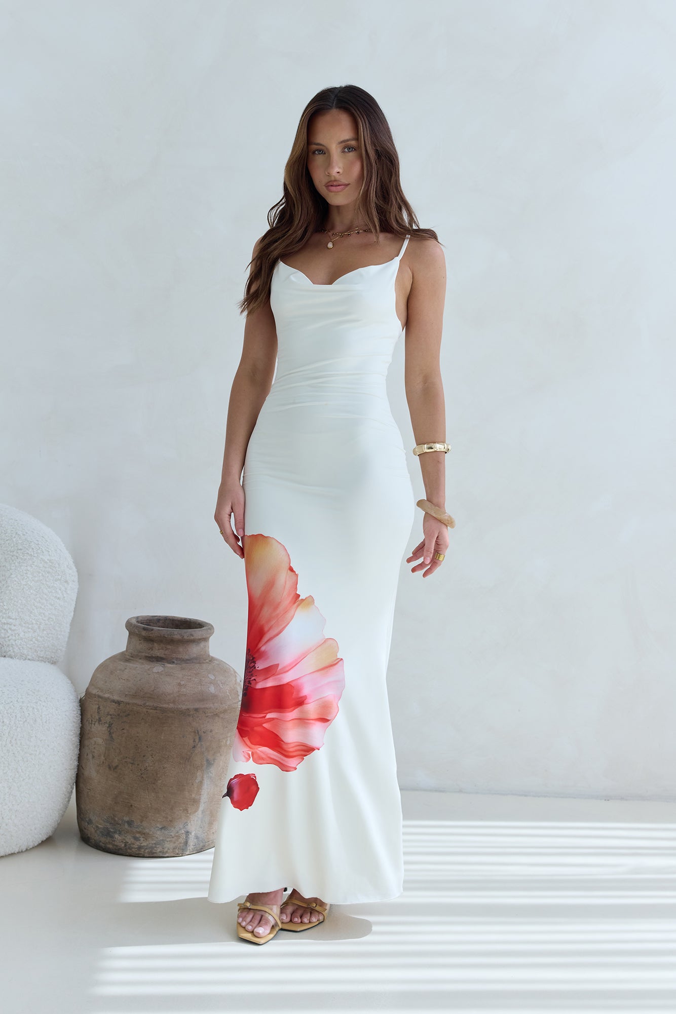 Holding On Tight Maxi Dress Cream