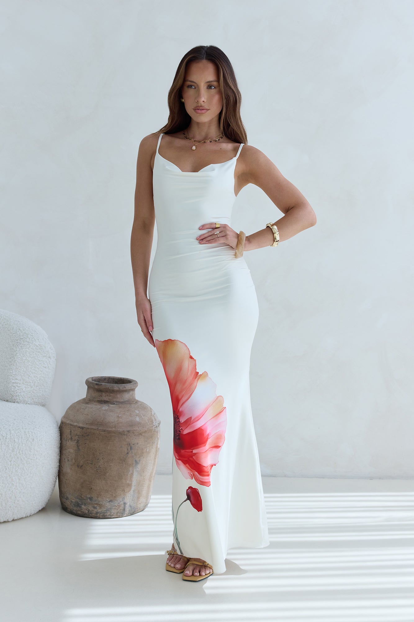 Holding On Tight Maxi Dress Cream