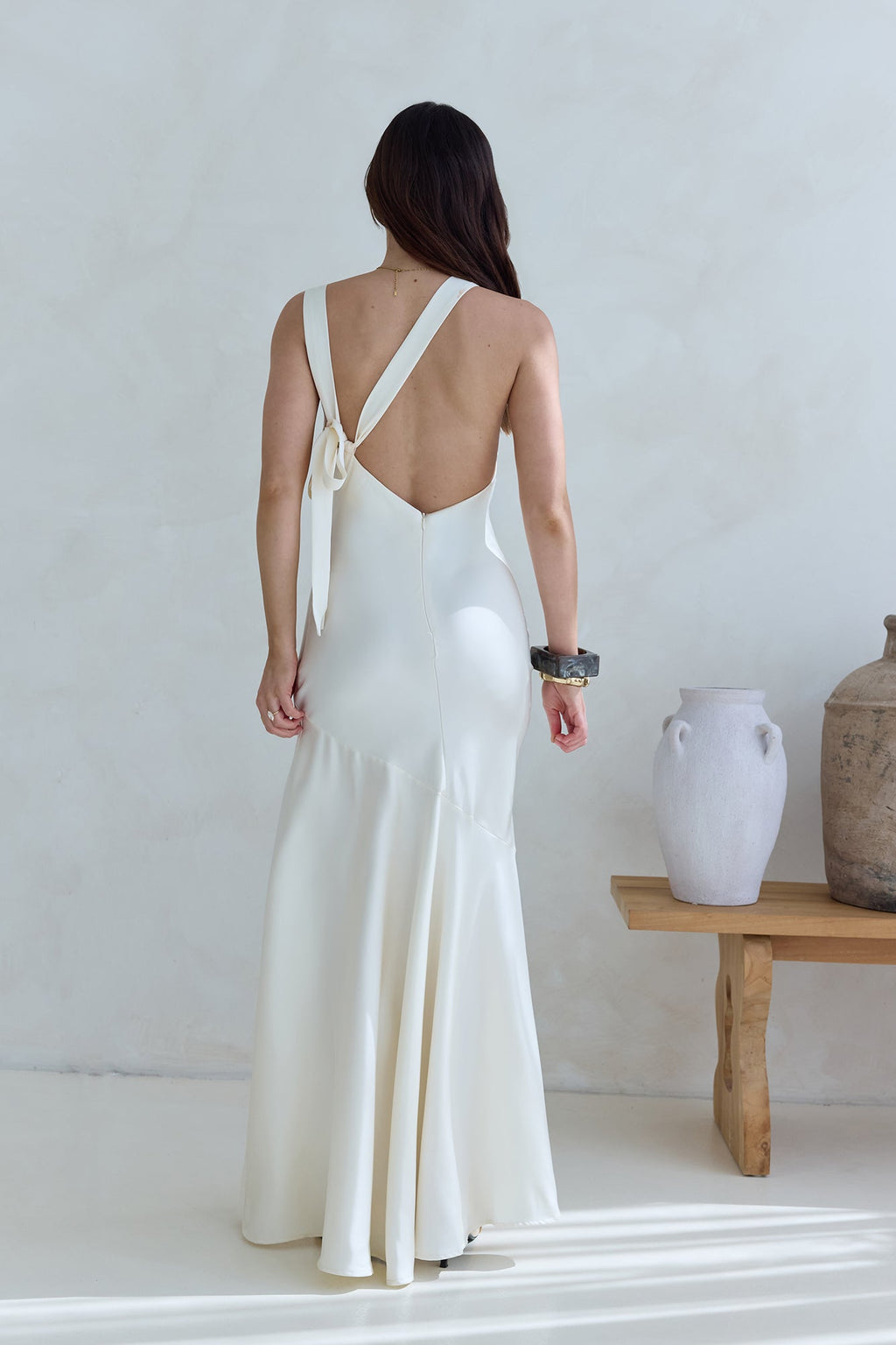 Oath To You Satin Maxi Dress Champagne