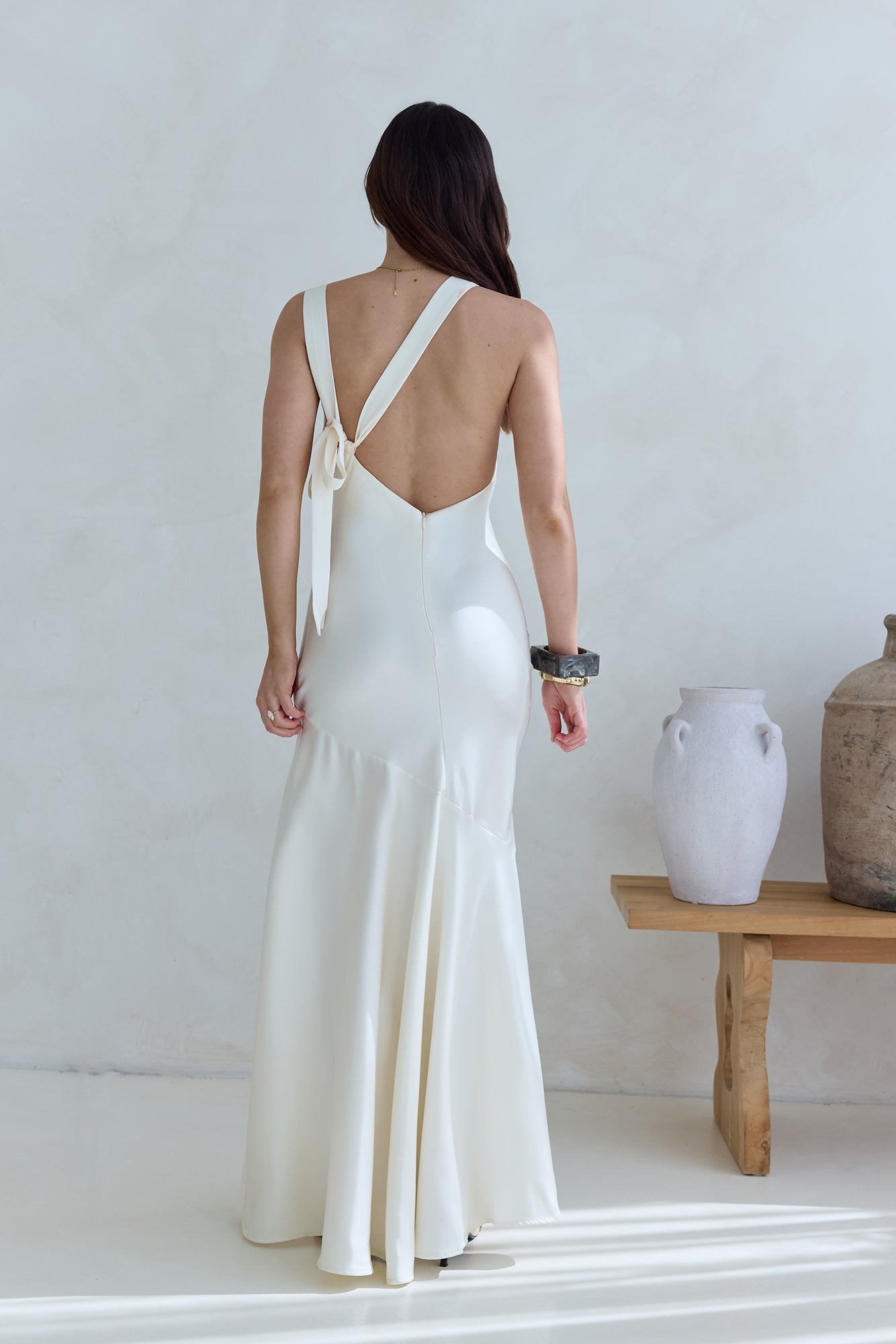 Oath To You Satin Maxi Dress Champagne