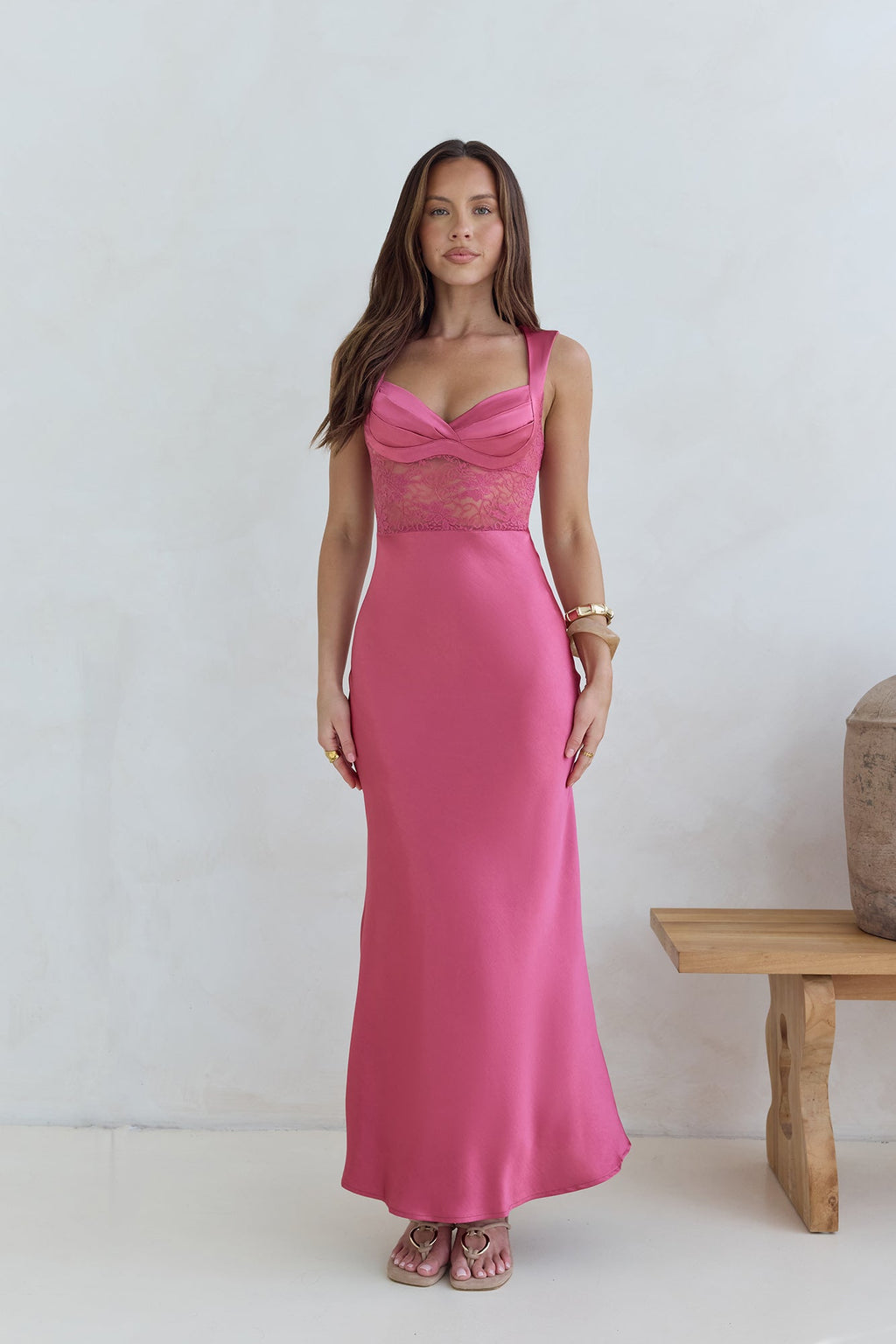 Milos Nights Midi Dress Rose