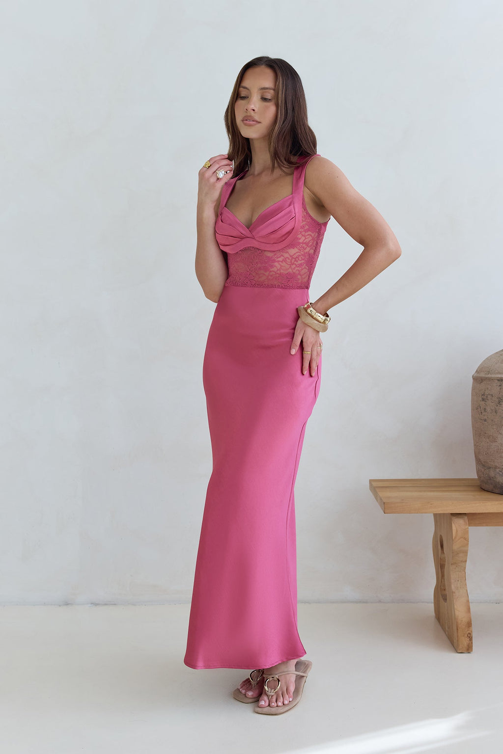 Milos Nights Midi Dress Rose