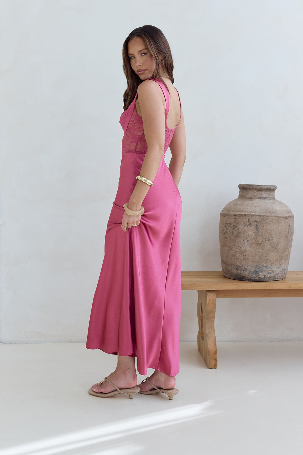Milos Nights Midi Dress Rose