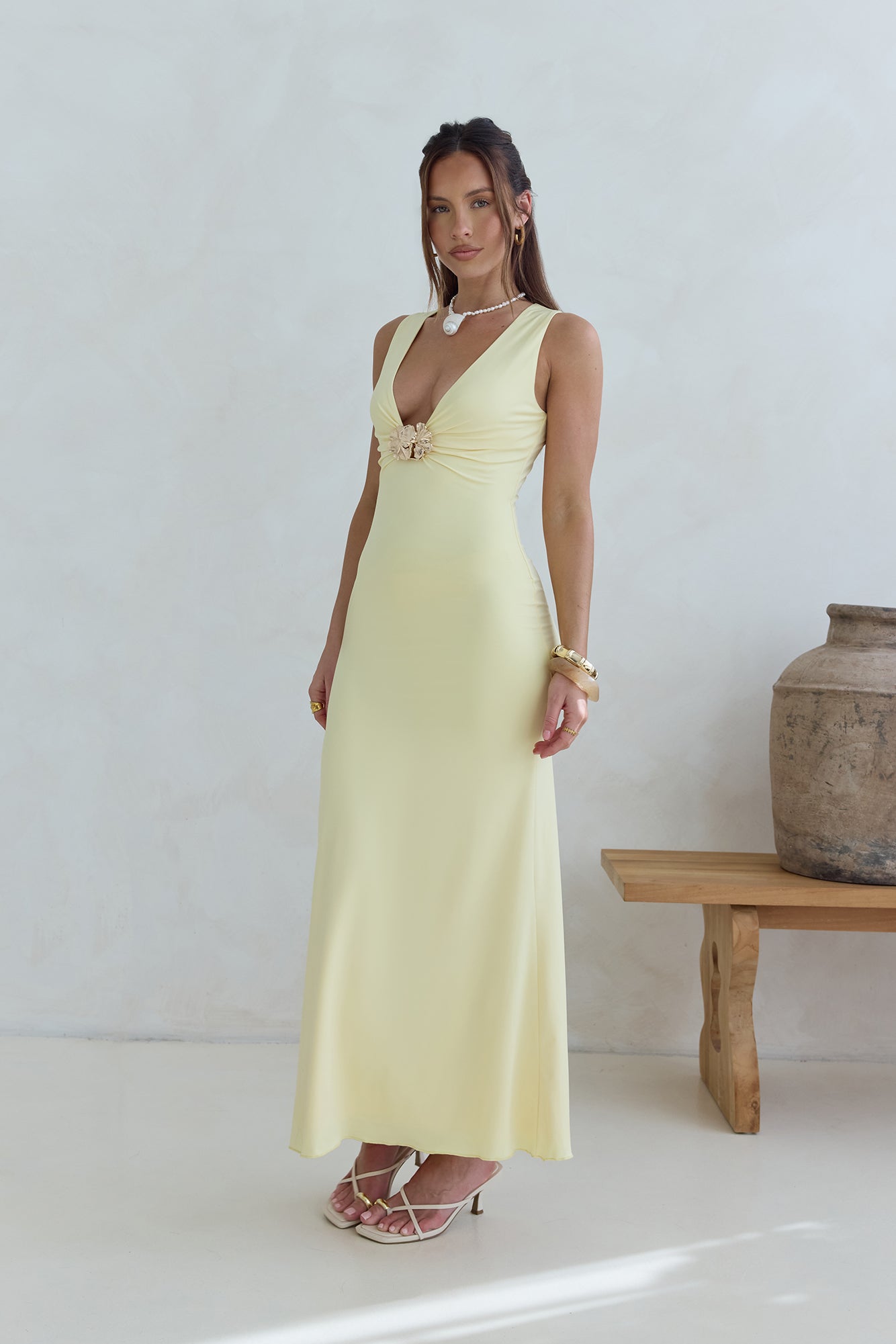 Coastal Caprice Maxi Dress Yellow