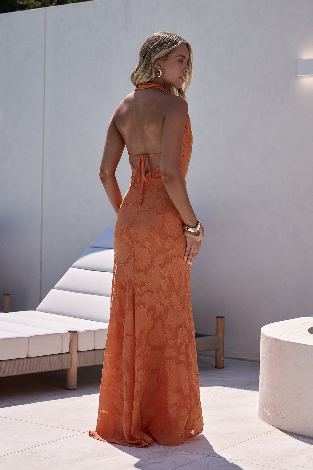 More And More Halter Maxi Dress Orange