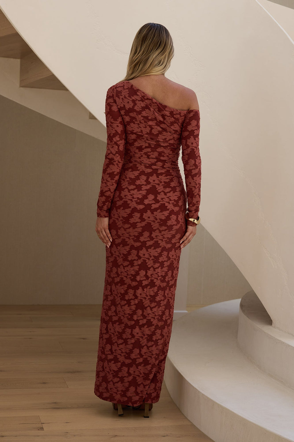 Landing In Love Long Sleeve Maxi Dress Wine