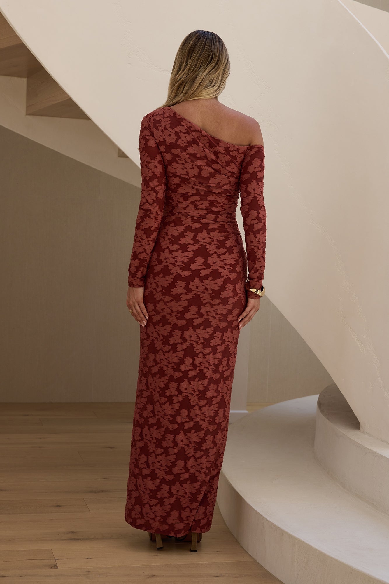Landing In Love Long Sleeve Maxi Dress Wine