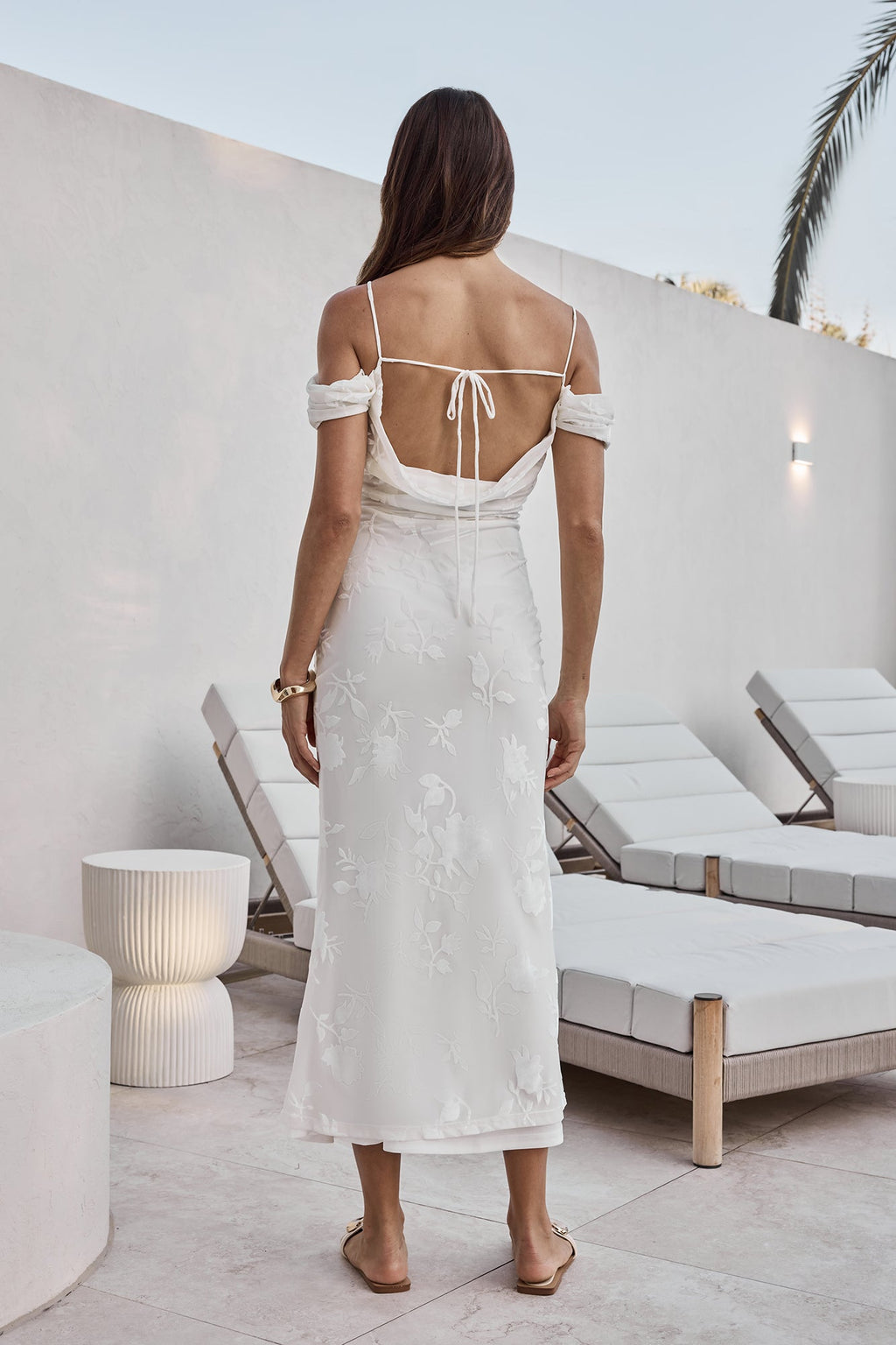 Tropical Tide Maxi Dress White