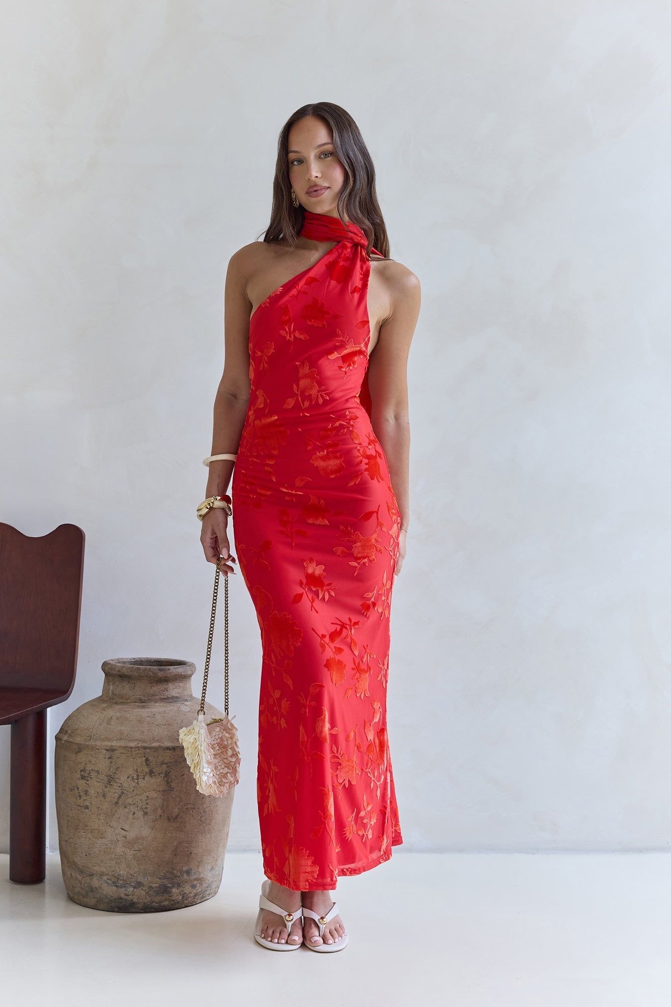 Catching Blooms Maxi Dress Red