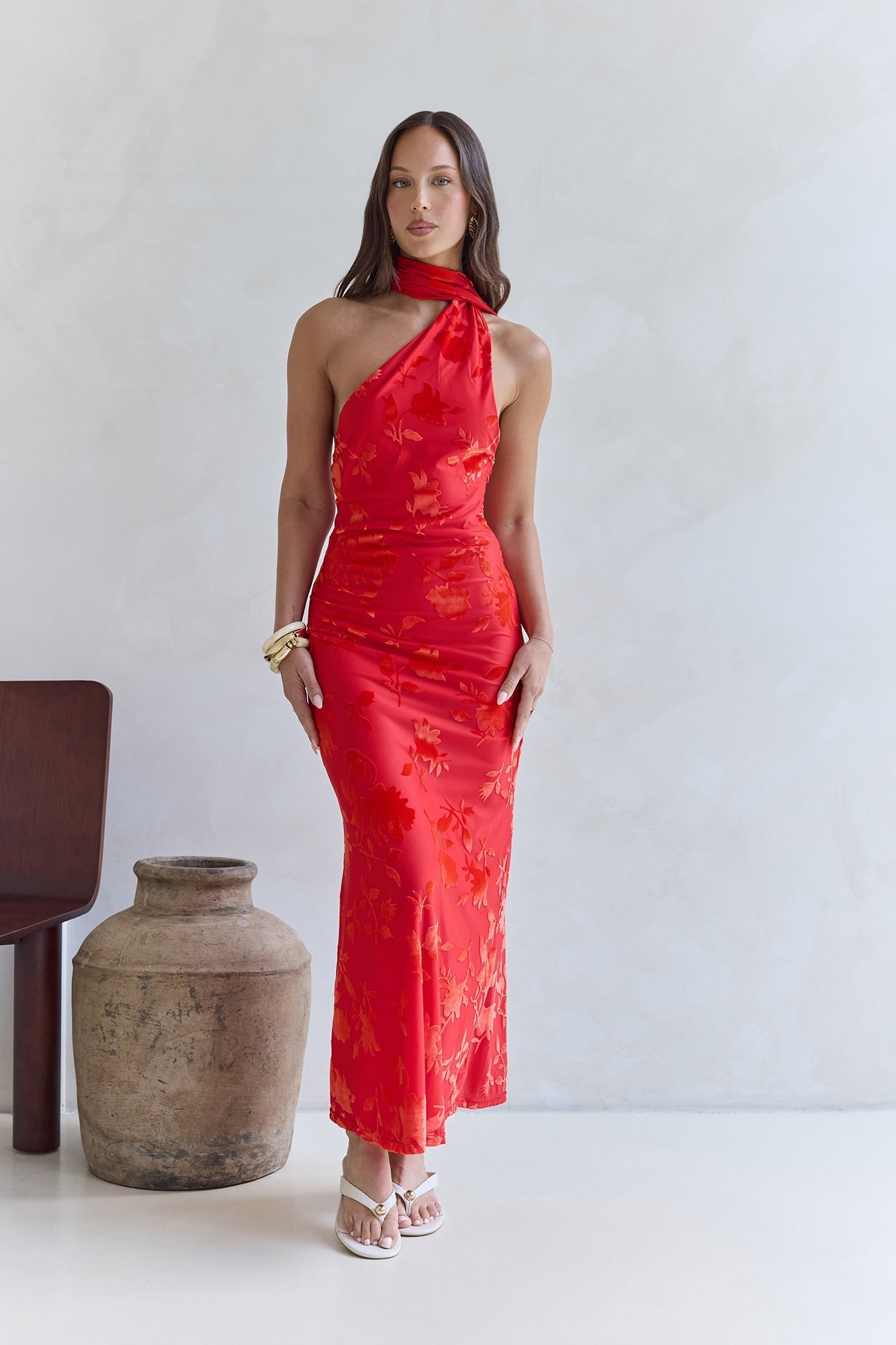 Catching Blooms Maxi Dress Red