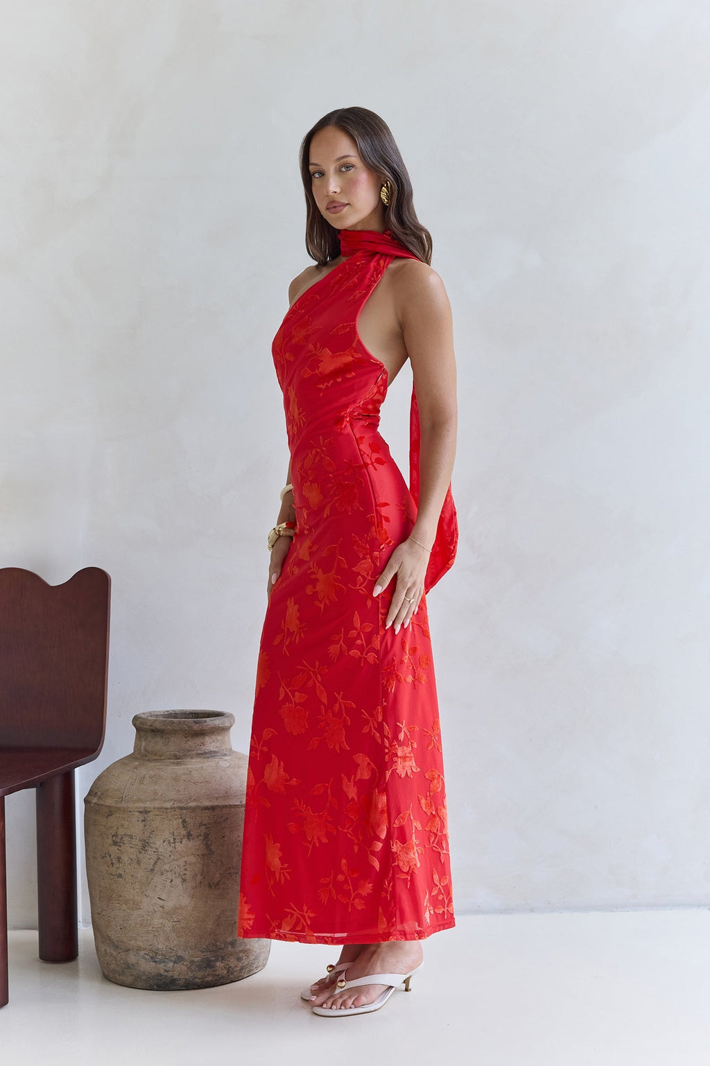 Catching Blooms Maxi Dress Red