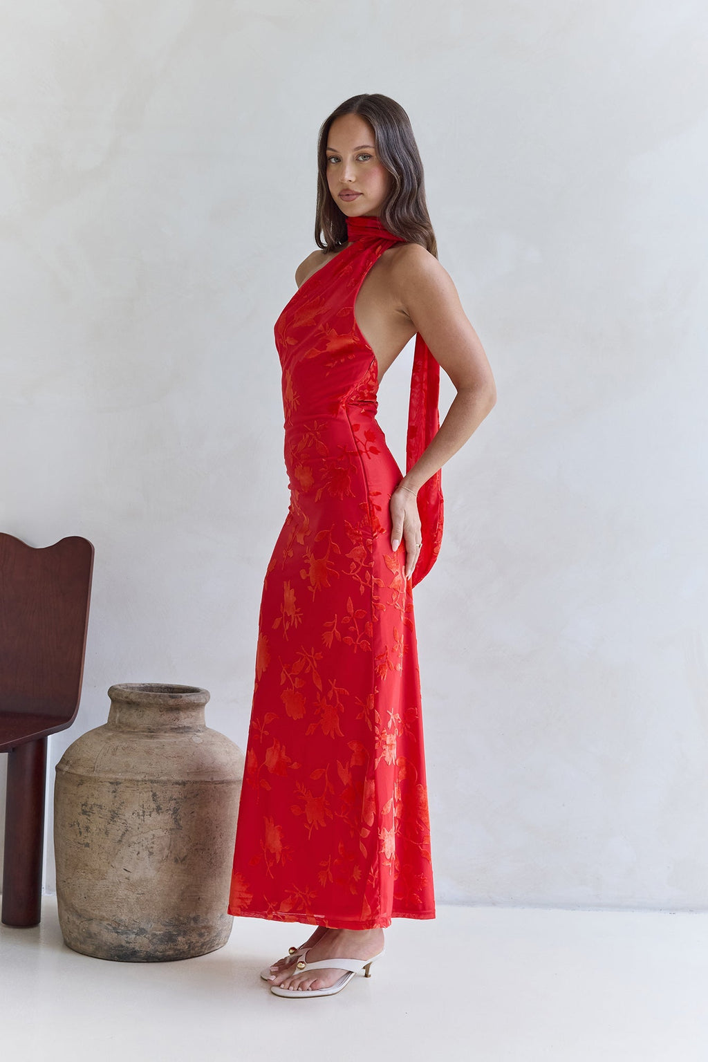Catching Blooms Maxi Dress Red