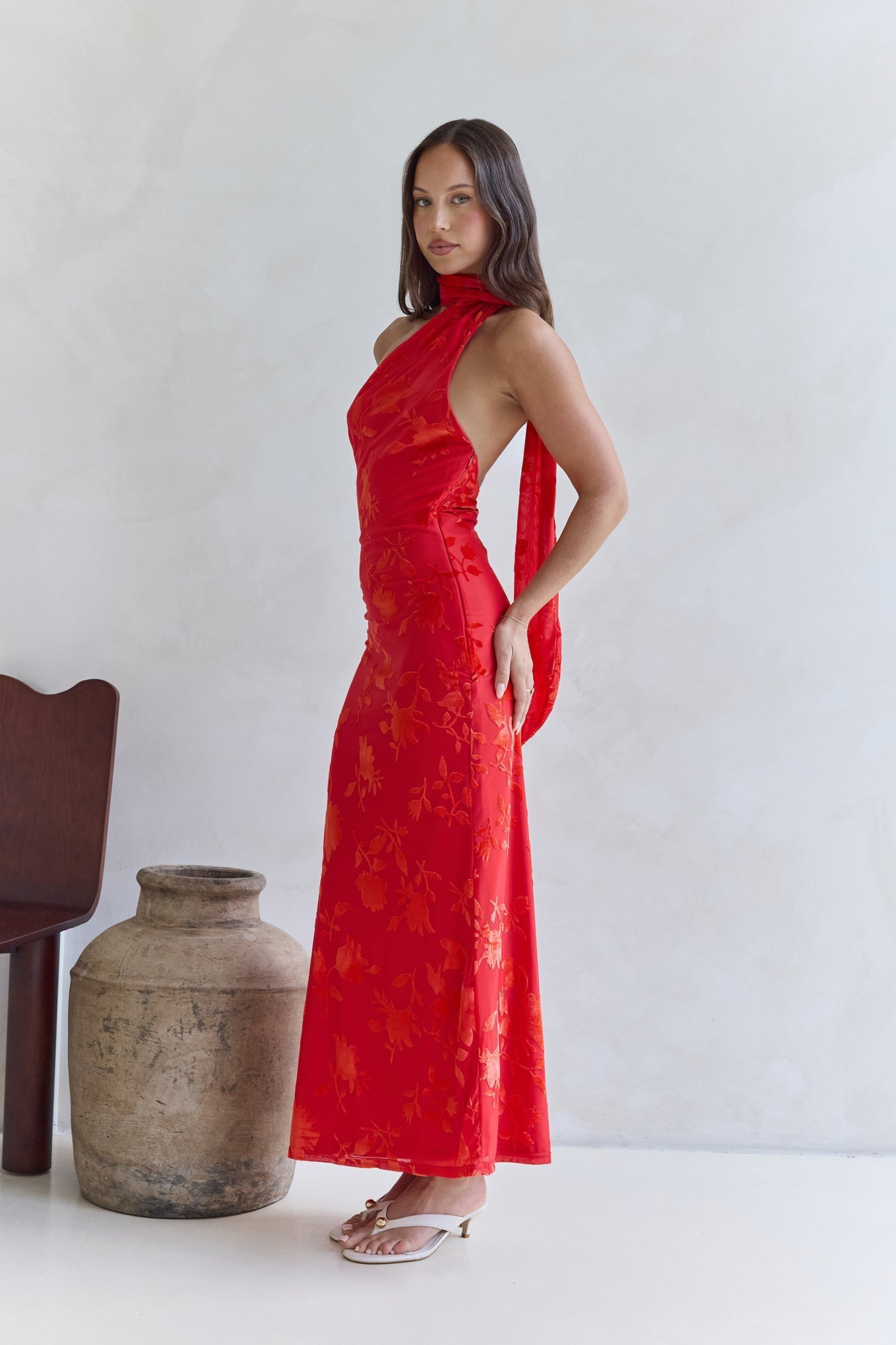 Catching Blooms Maxi Dress Red