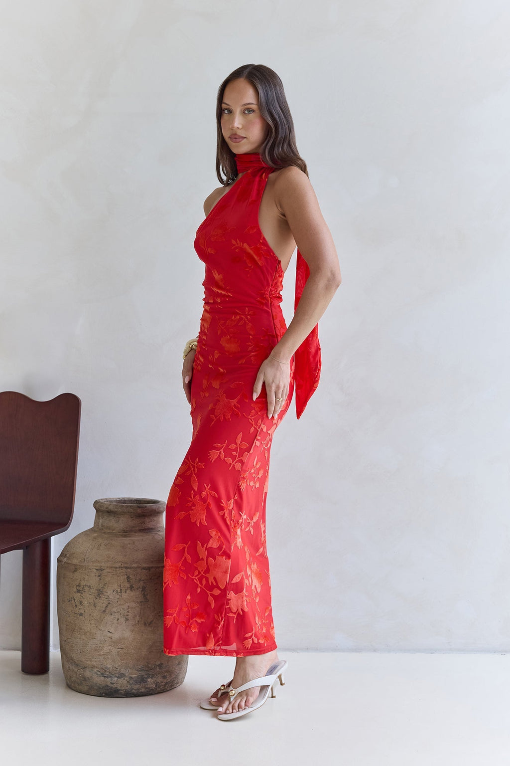 Catching Blooms Maxi Dress Red
