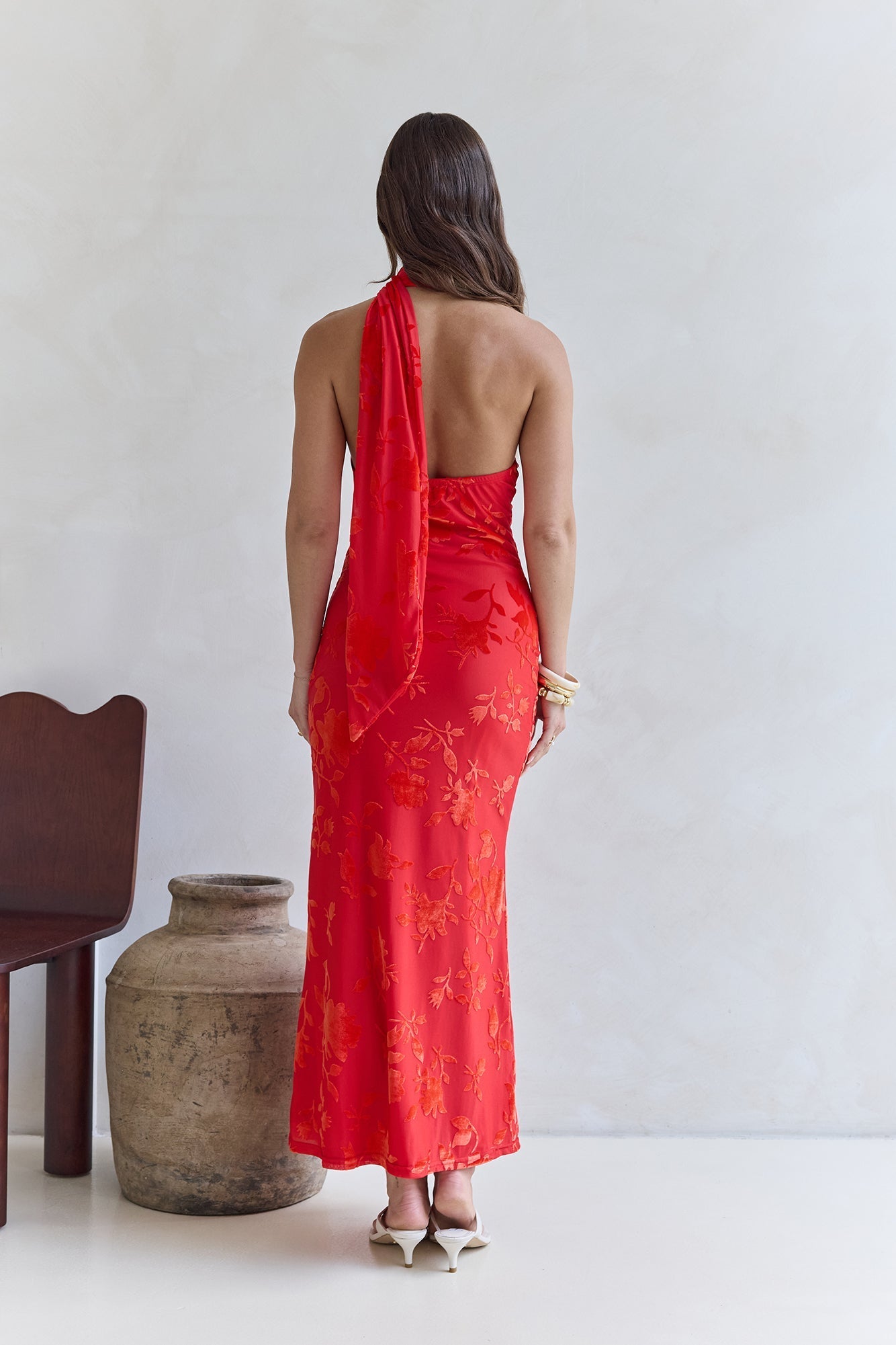 Catching Blooms Maxi Dress Red