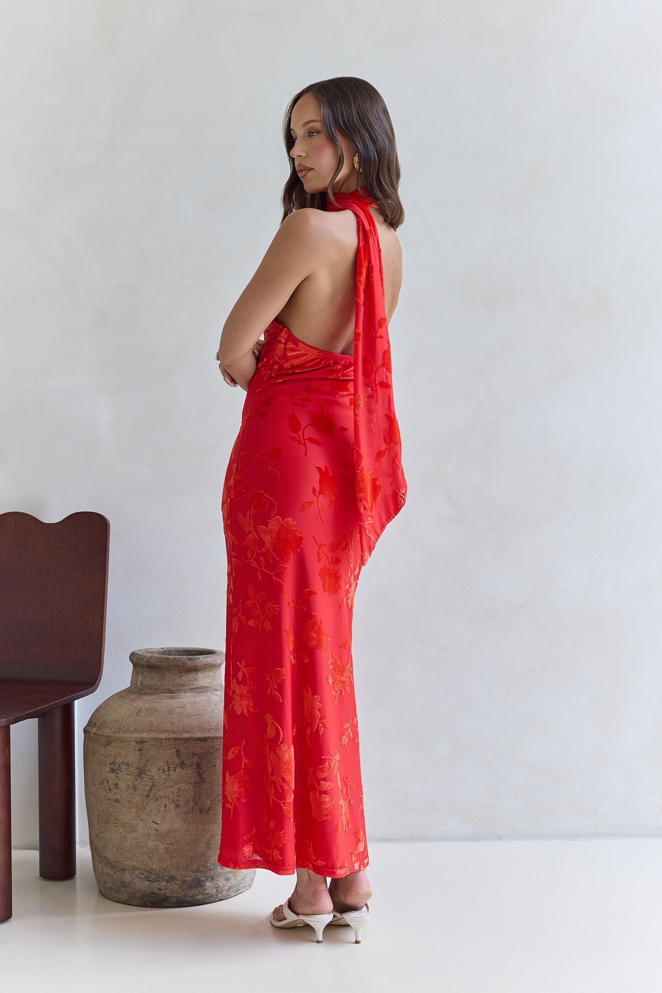 Catching Blooms Maxi Dress Red