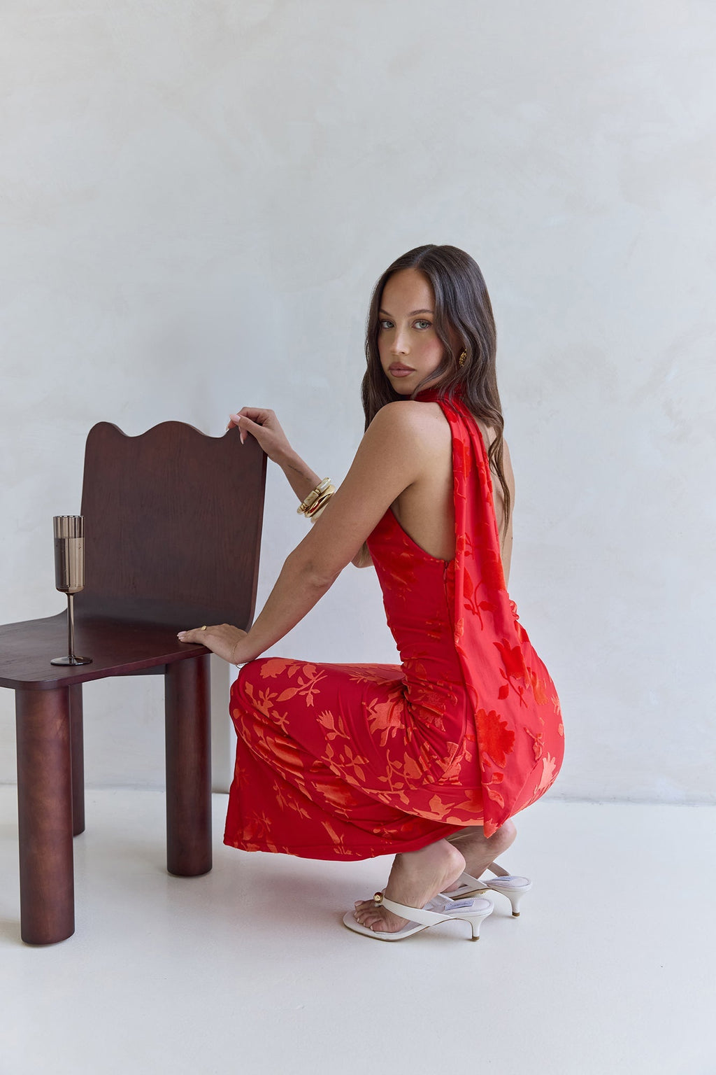 Catching Blooms Maxi Dress Red