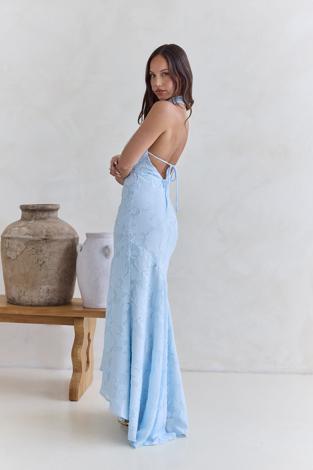 More And More Halter Maxi Dress Blue