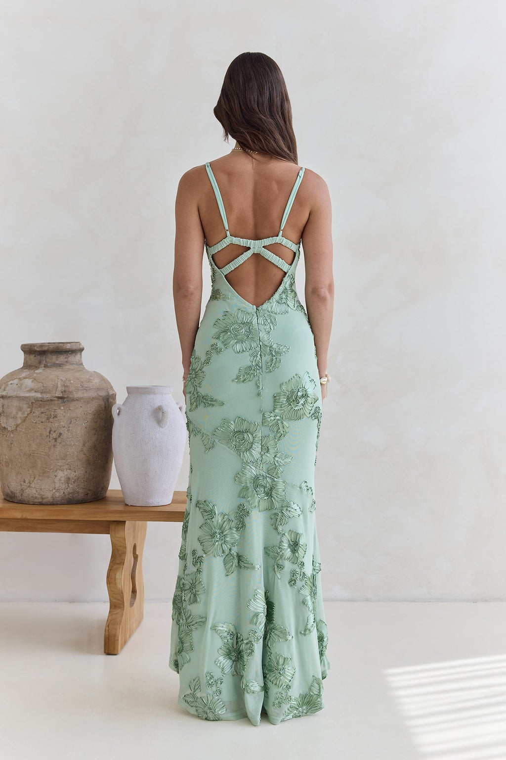 Just As Sweet Mesh Maxi Dress Sage