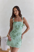 Spinning Skies Mesh Mini Dress Sage