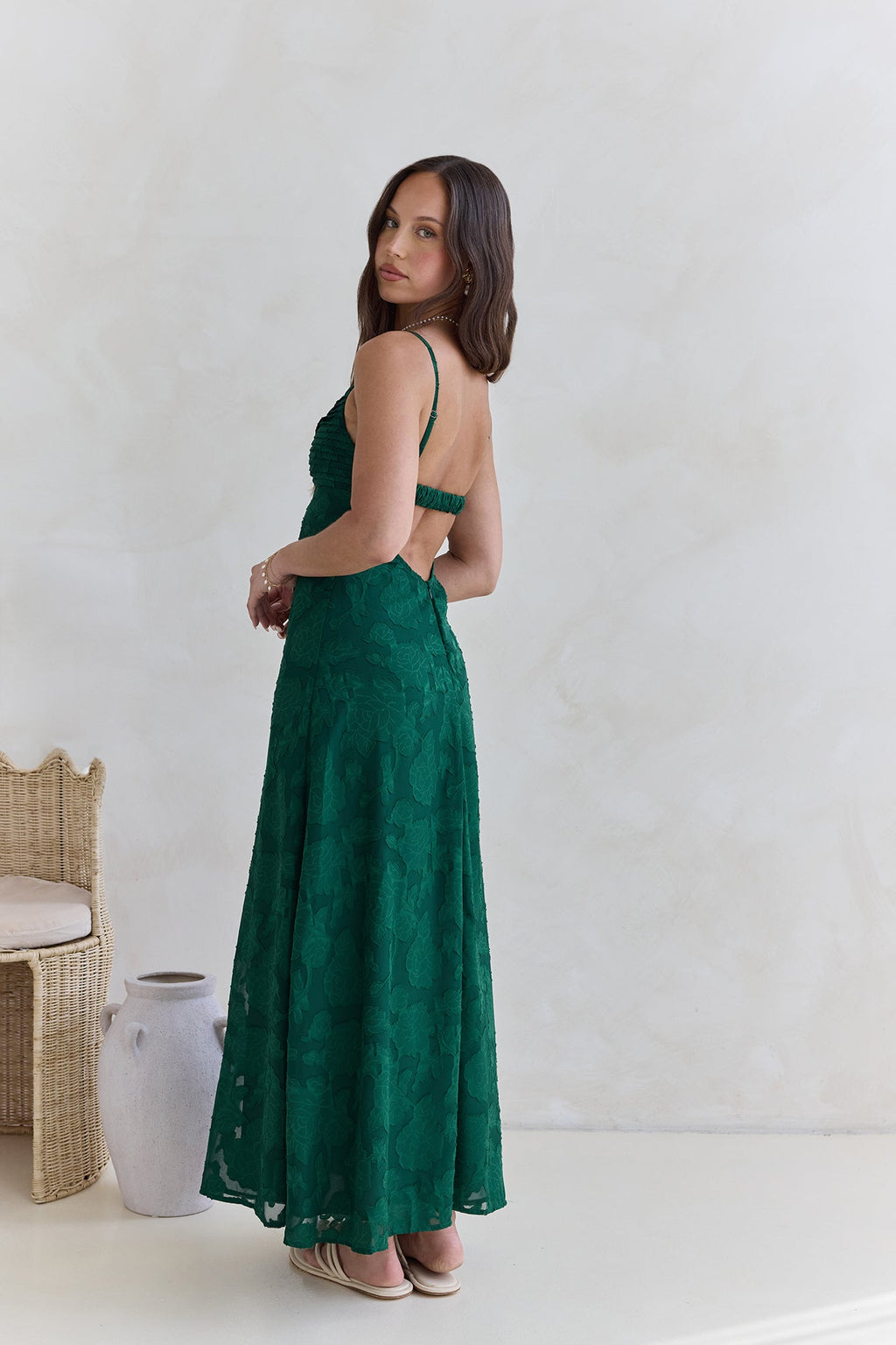 Habita Maxi Dress Forest Green