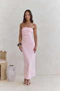 Sunny Daze Strapless Maxi Dress Pink