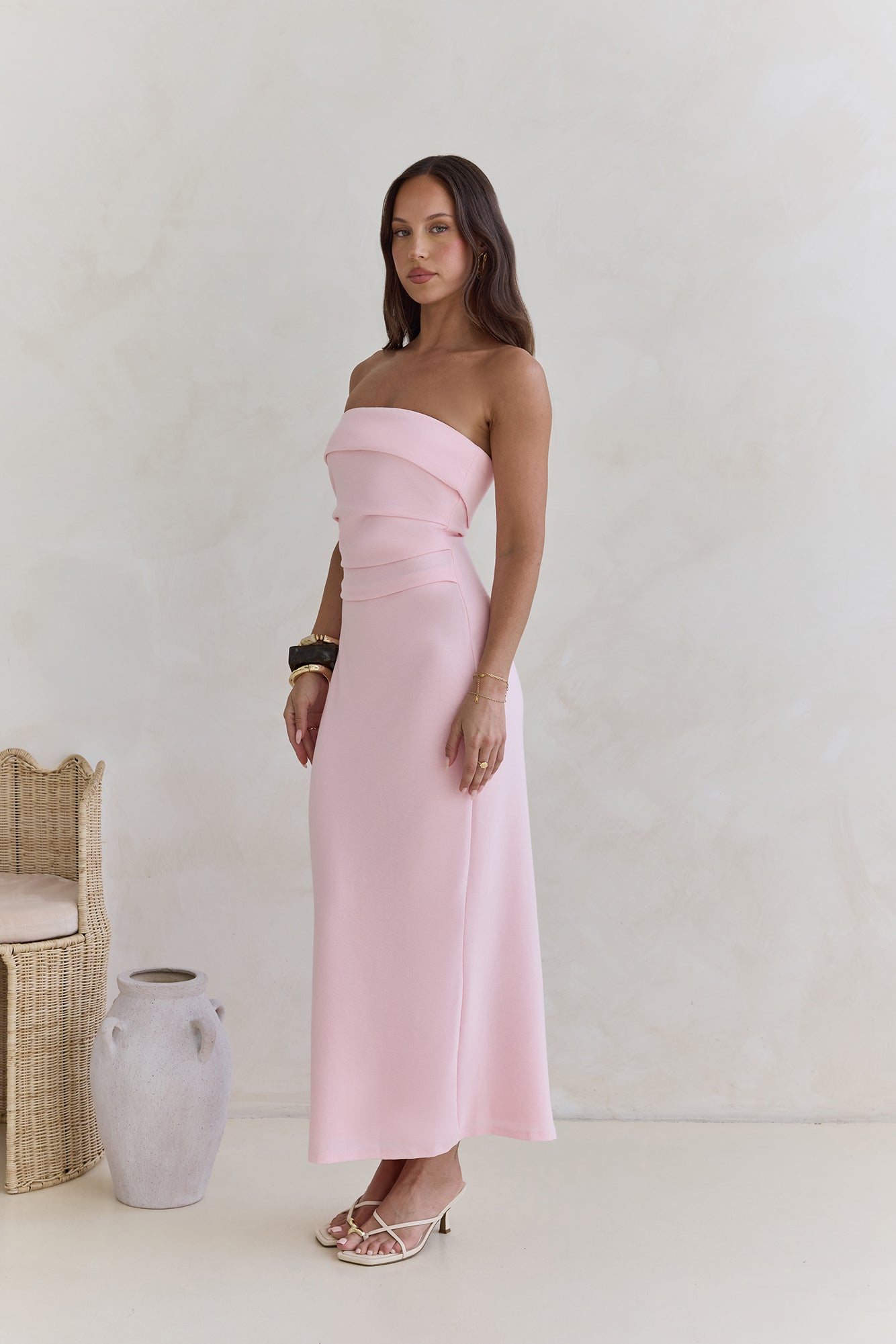Sunny Daze Strapless Maxi Dress Pink