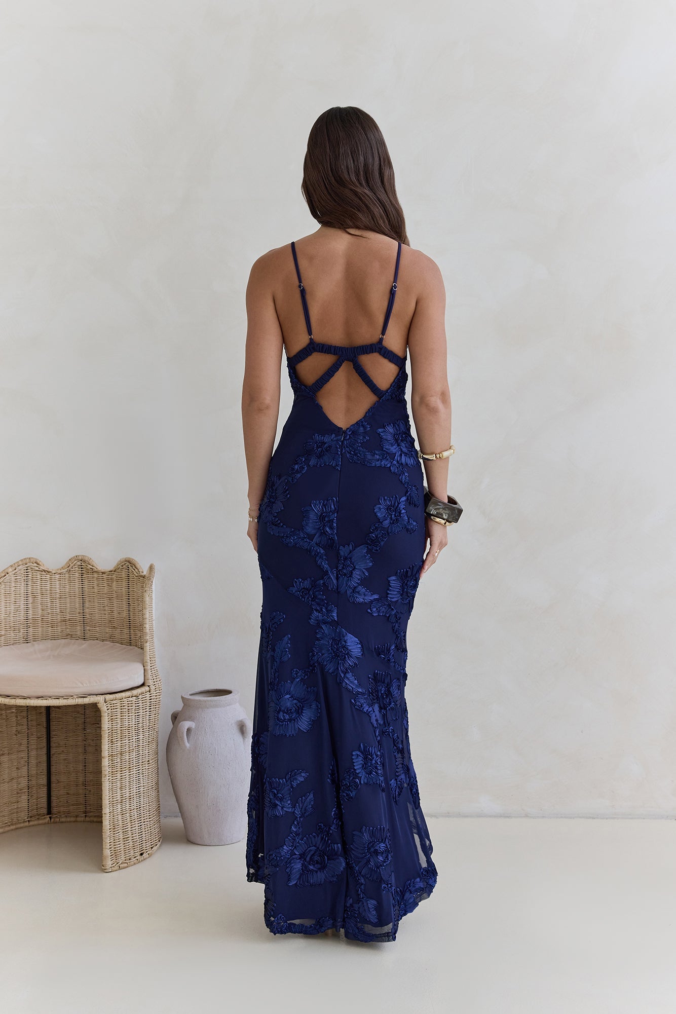 Love For You Mesh Maxi Dress Navy