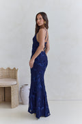 Love For You Mesh Maxi Dress Navy
