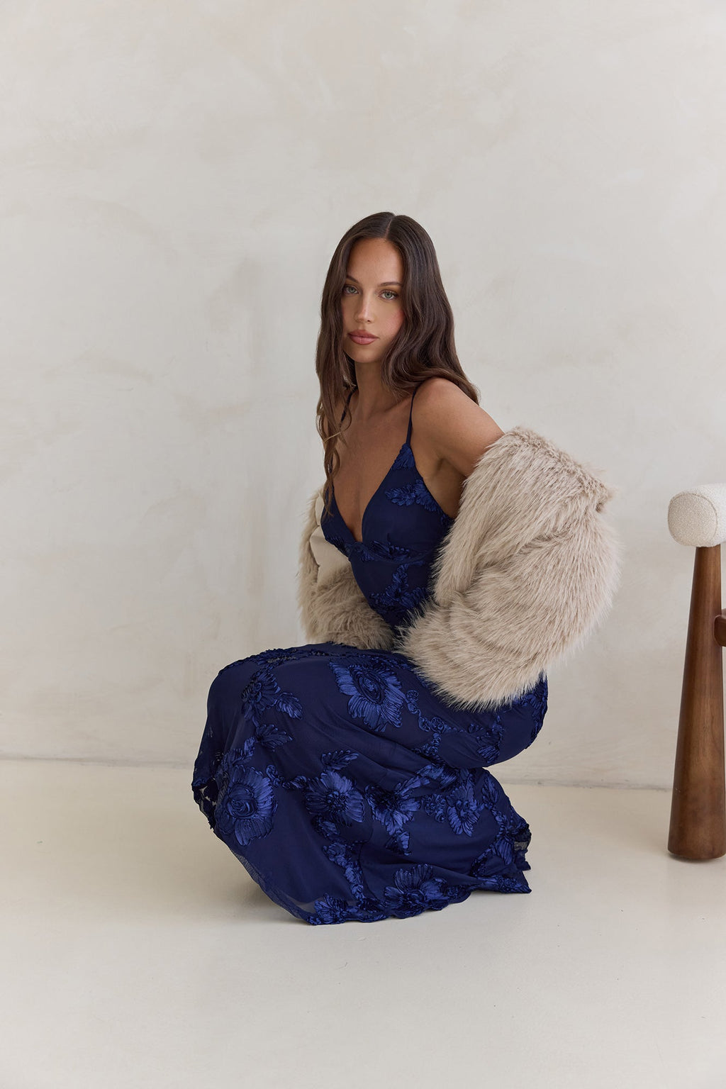 Love For You Mesh Maxi Dress Navy