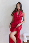 More And More Halter Maxi Dress Red
