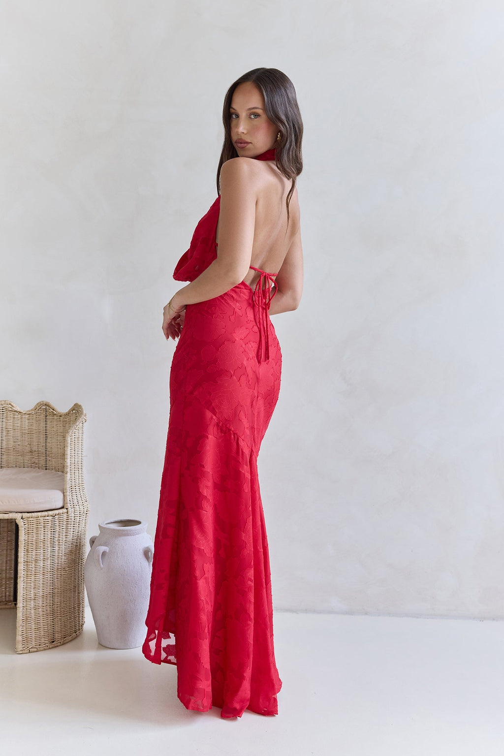 More And More Halter Maxi Dress Red