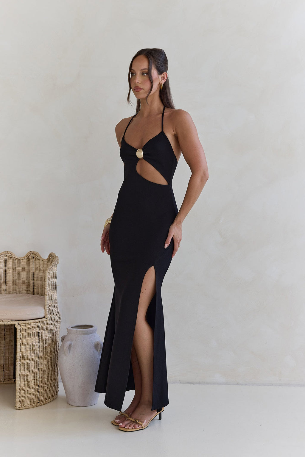 Glory Of Yours Halter Maxi Dress Black