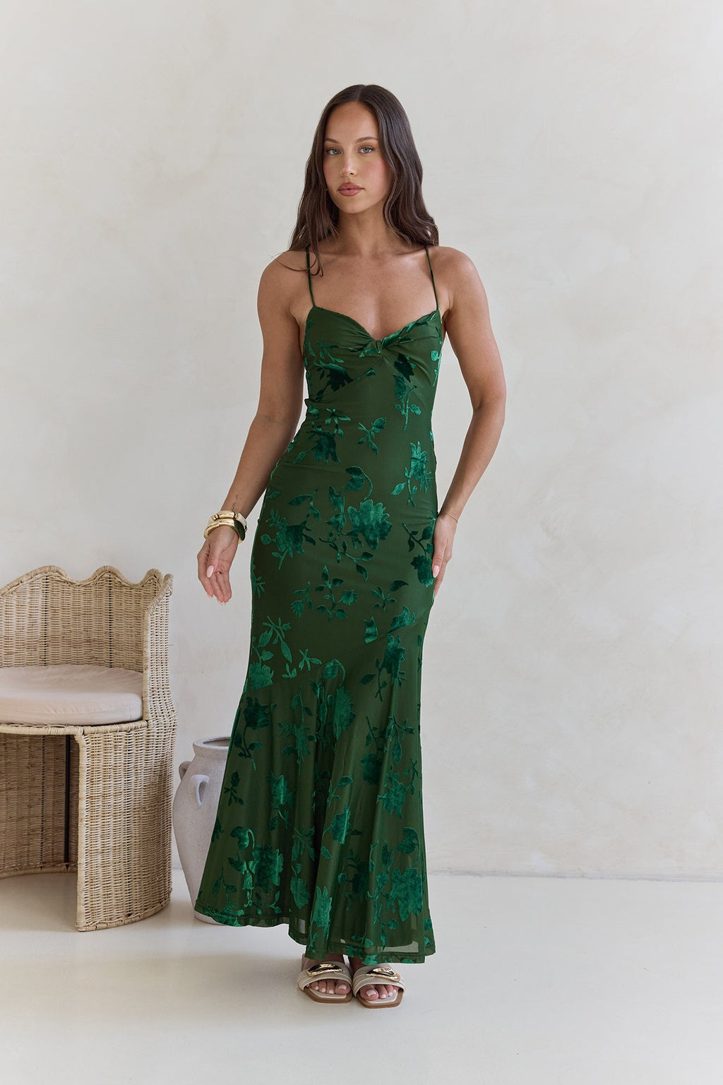 Wildflower Fields Maxi Dress Green