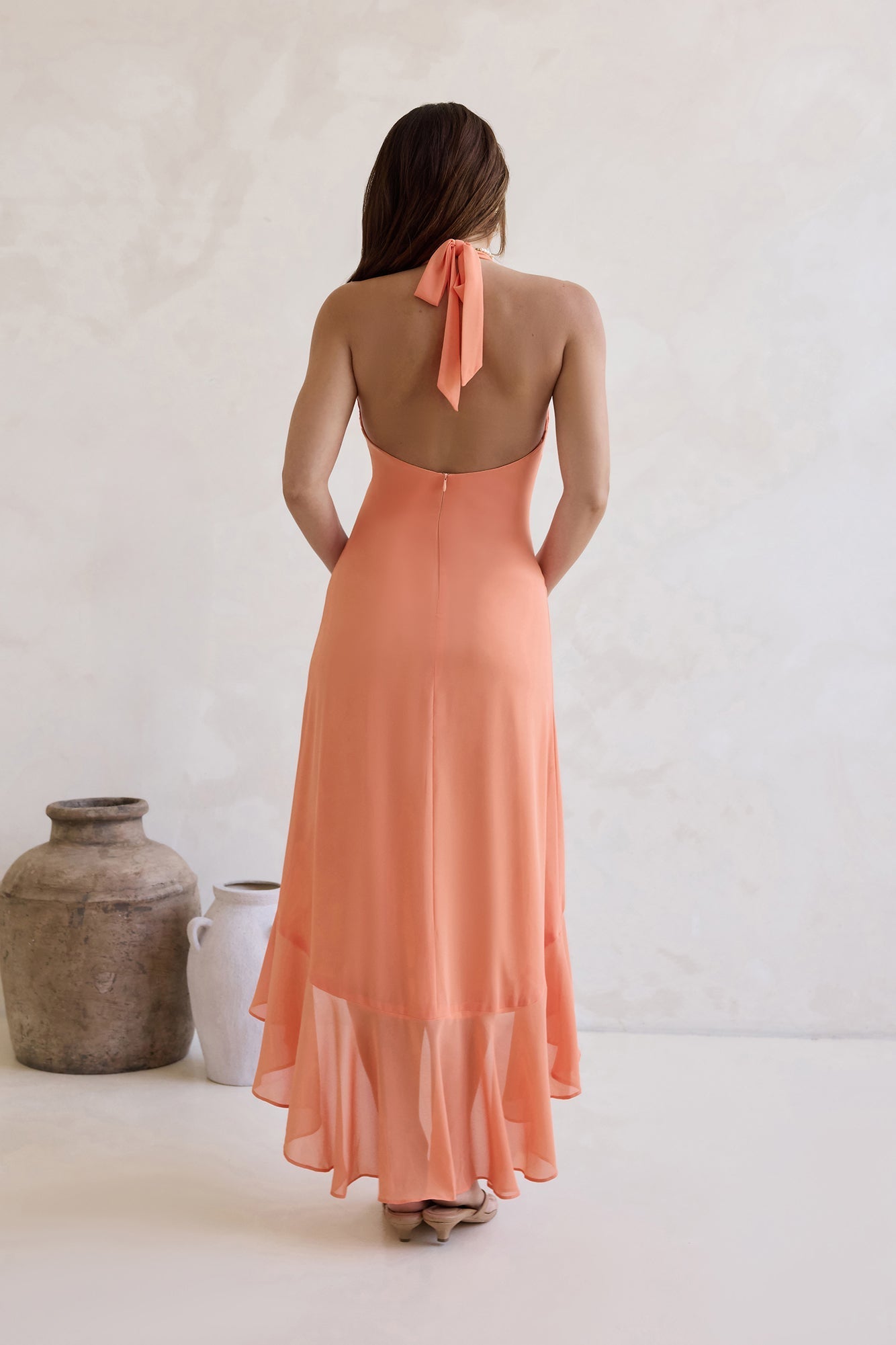 Closer Together Halter Maxi Dress Orange
