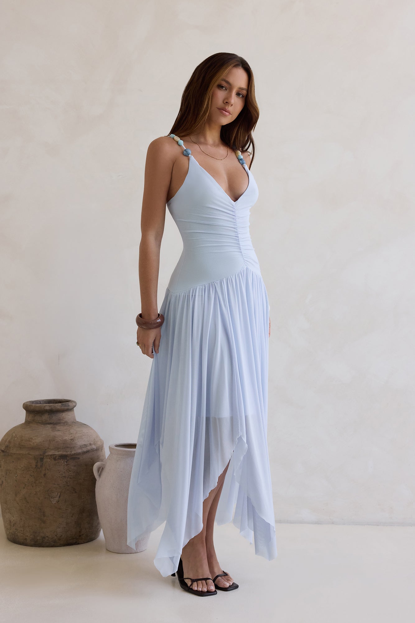 Call Me Later Mesh Maxi Dress Blue
