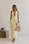 Everlasting Dream Halter Maxi Dress Yellow