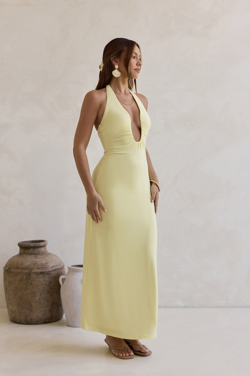 Everlasting Dream Halter Maxi Dress Yellow