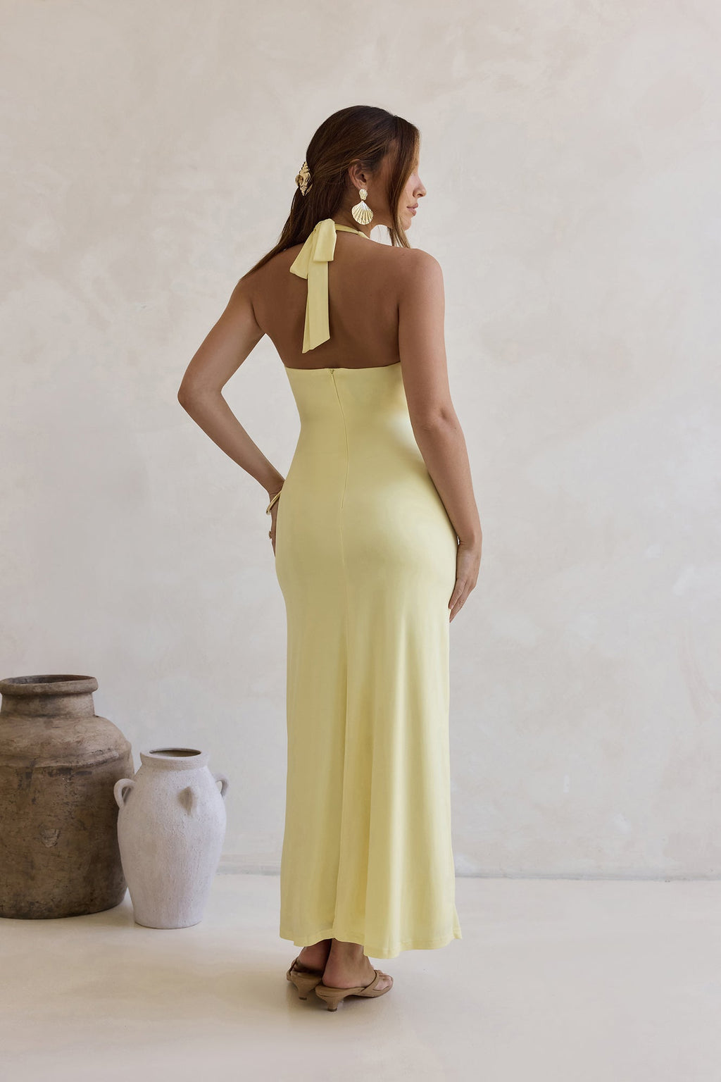 Everlasting Dream Halter Maxi Dress Yellow