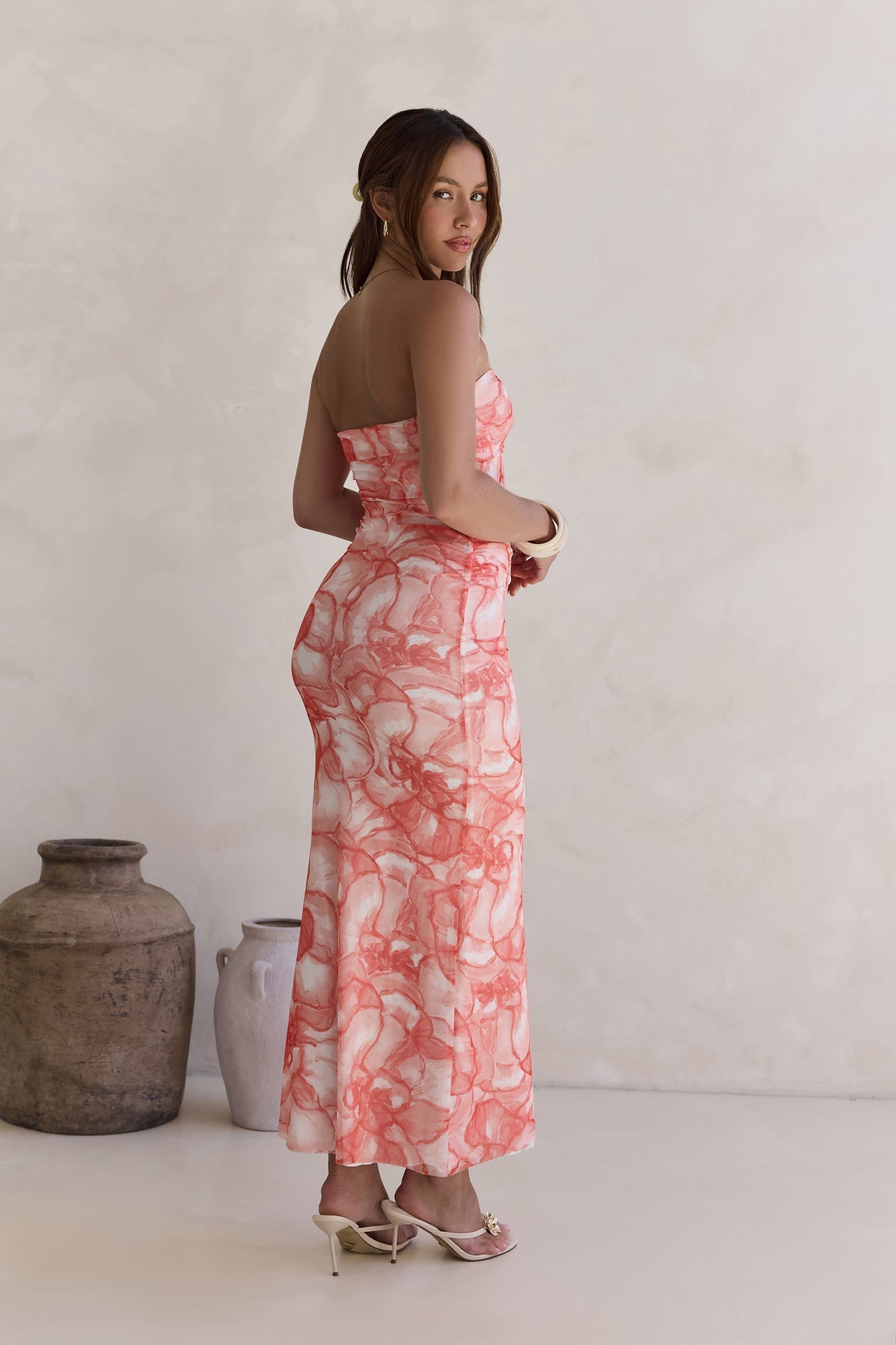 Dreaming Of Days Strapless Maxi Dress Orange