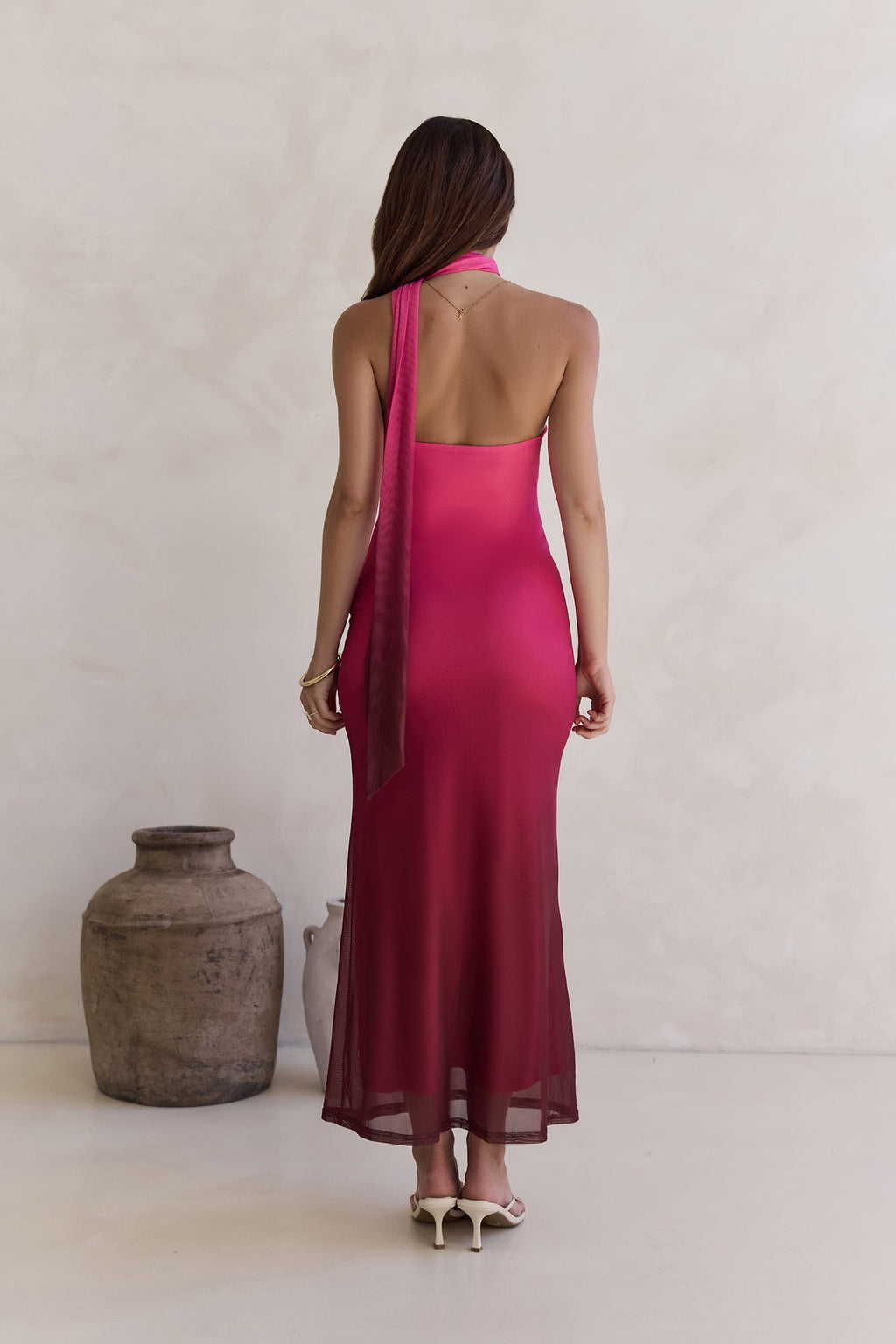 Unstoppable Moment Mesh Maxi Dress Plum