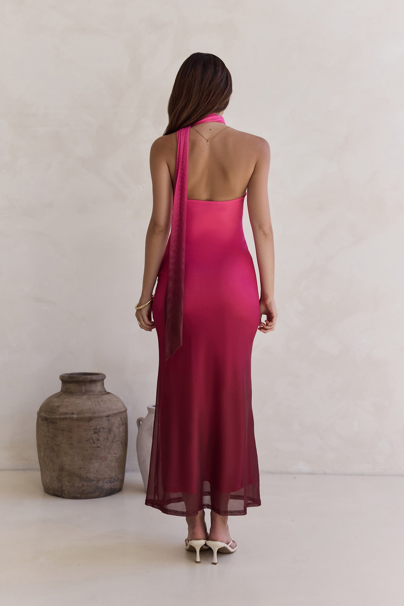 Unstoppable Moment Mesh Maxi Dress Plum