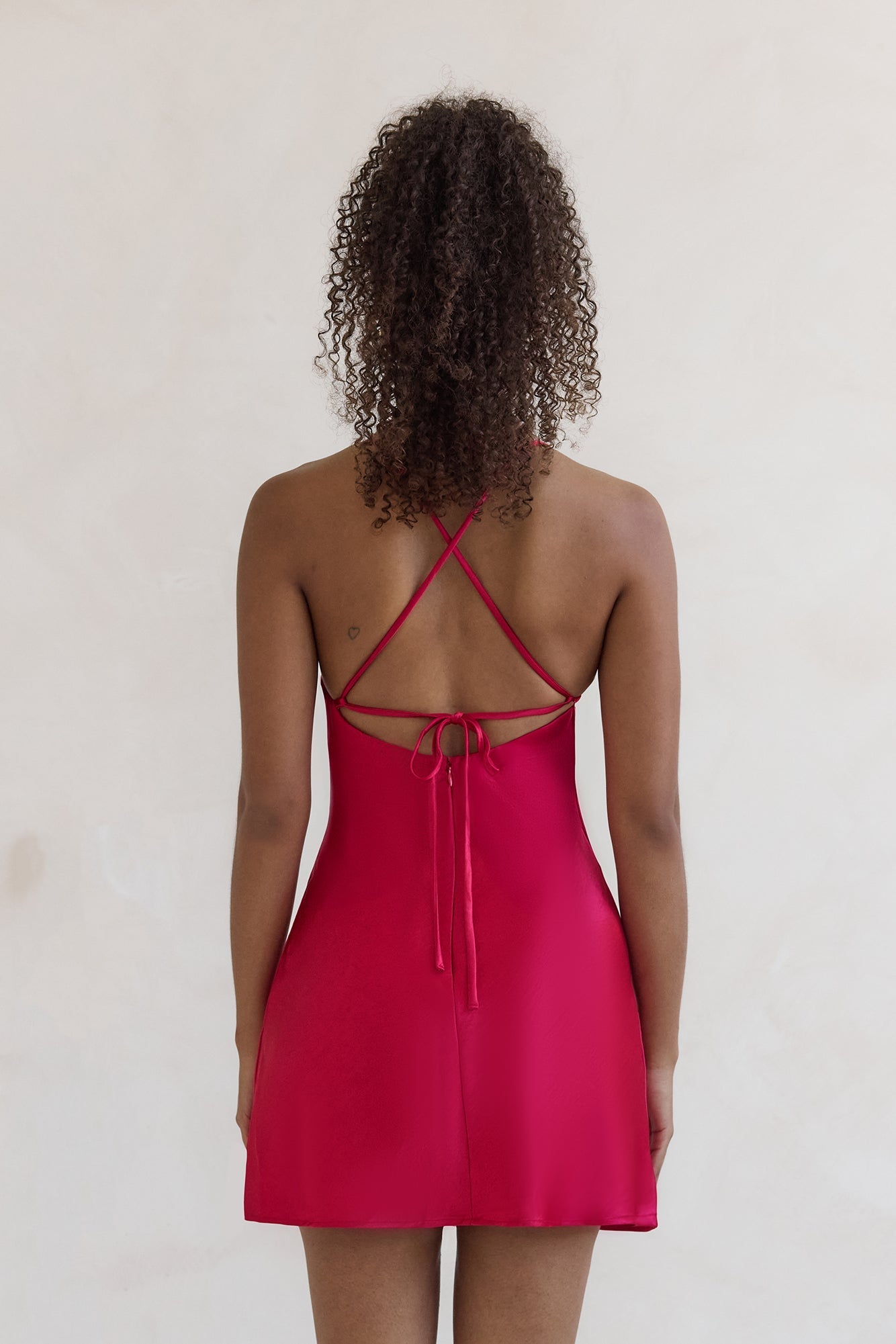 Skylines Satin Mini Dress Red