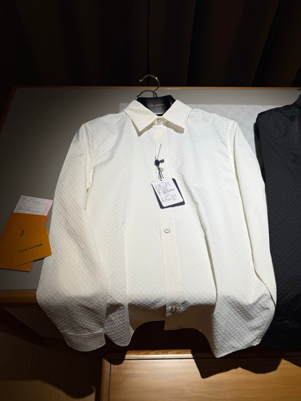 Louis Vuitton Men's Spring And Summer Solid Color Letter Print Silk Single Breasted Long Sleeved Shirt #75855
