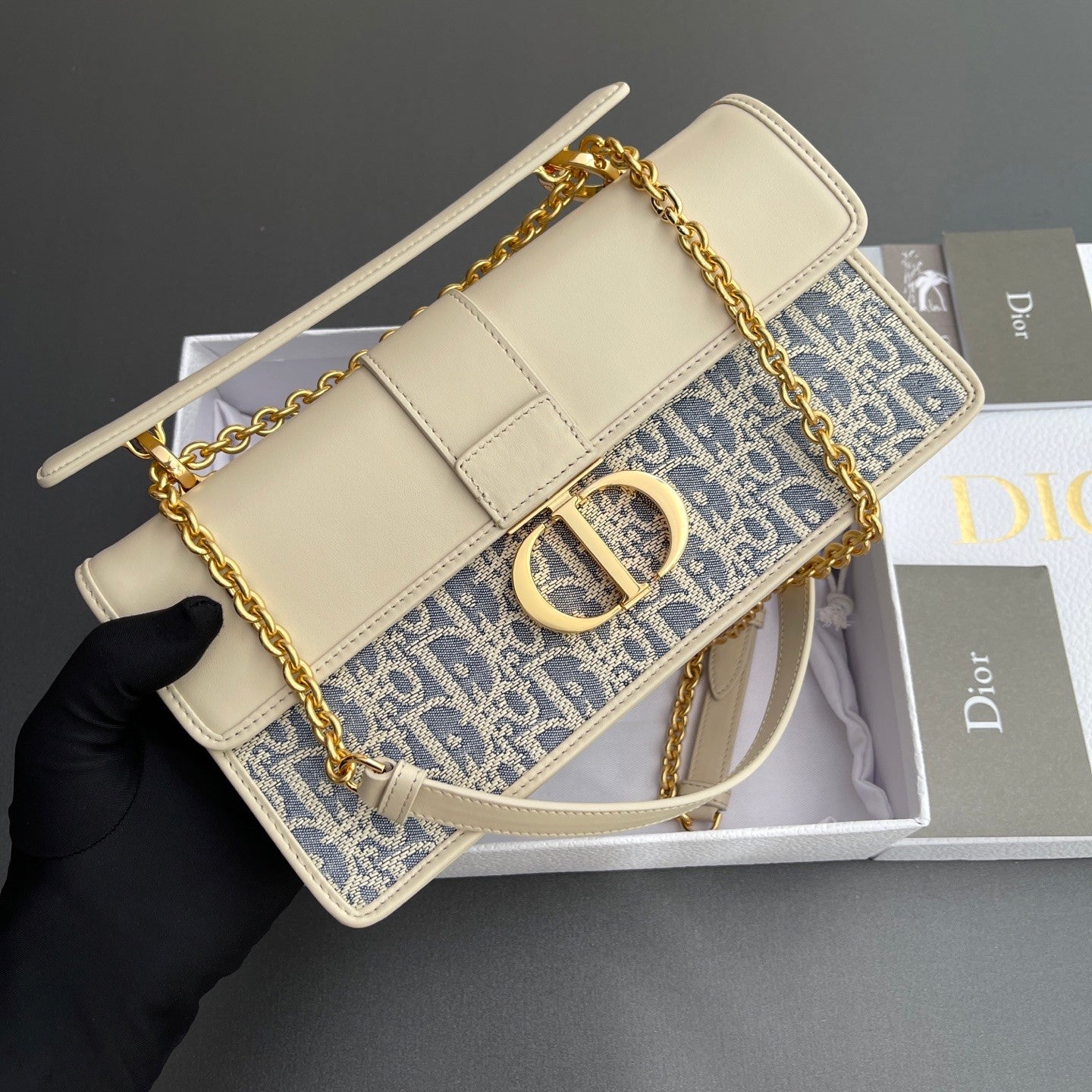Dior Dior 3D Montaigne Top Handle Women's Chain Handbags Solid Color Jacquard Shoulder Bags Tote Bags Bag #76878