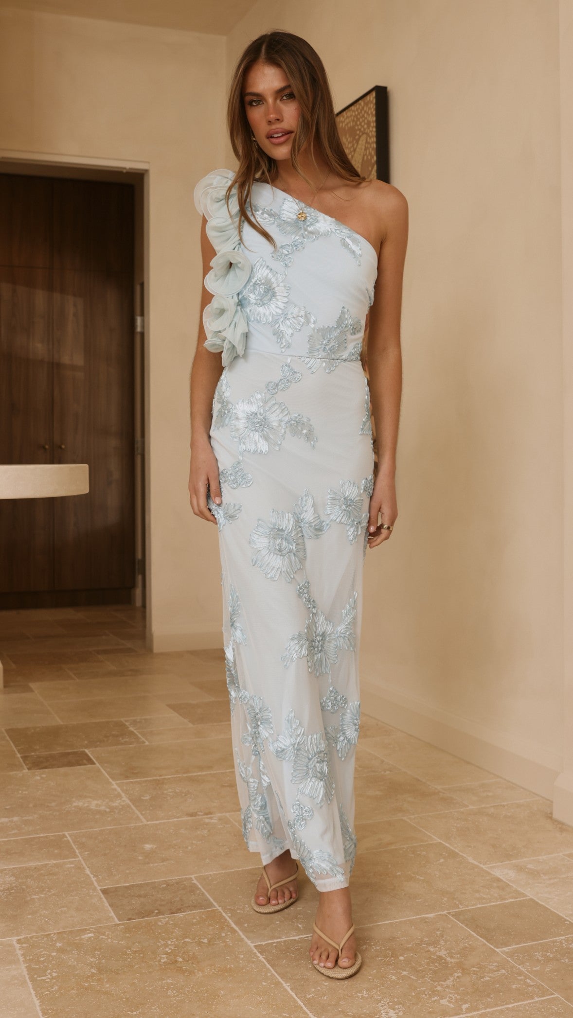 Darlee Maxi Dress - Baby Blue Floral
