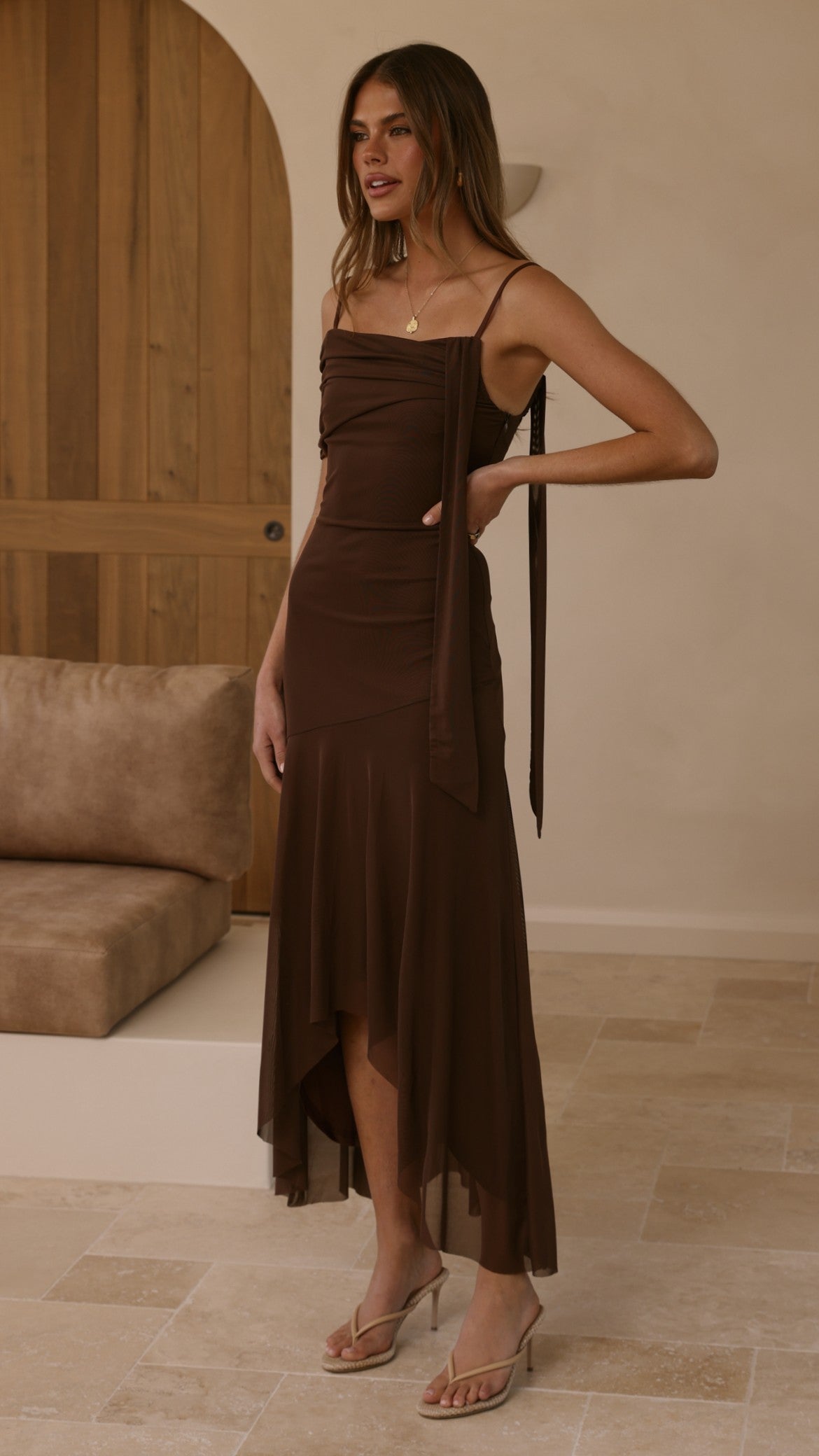 Lucy Maxi Dress - Brown