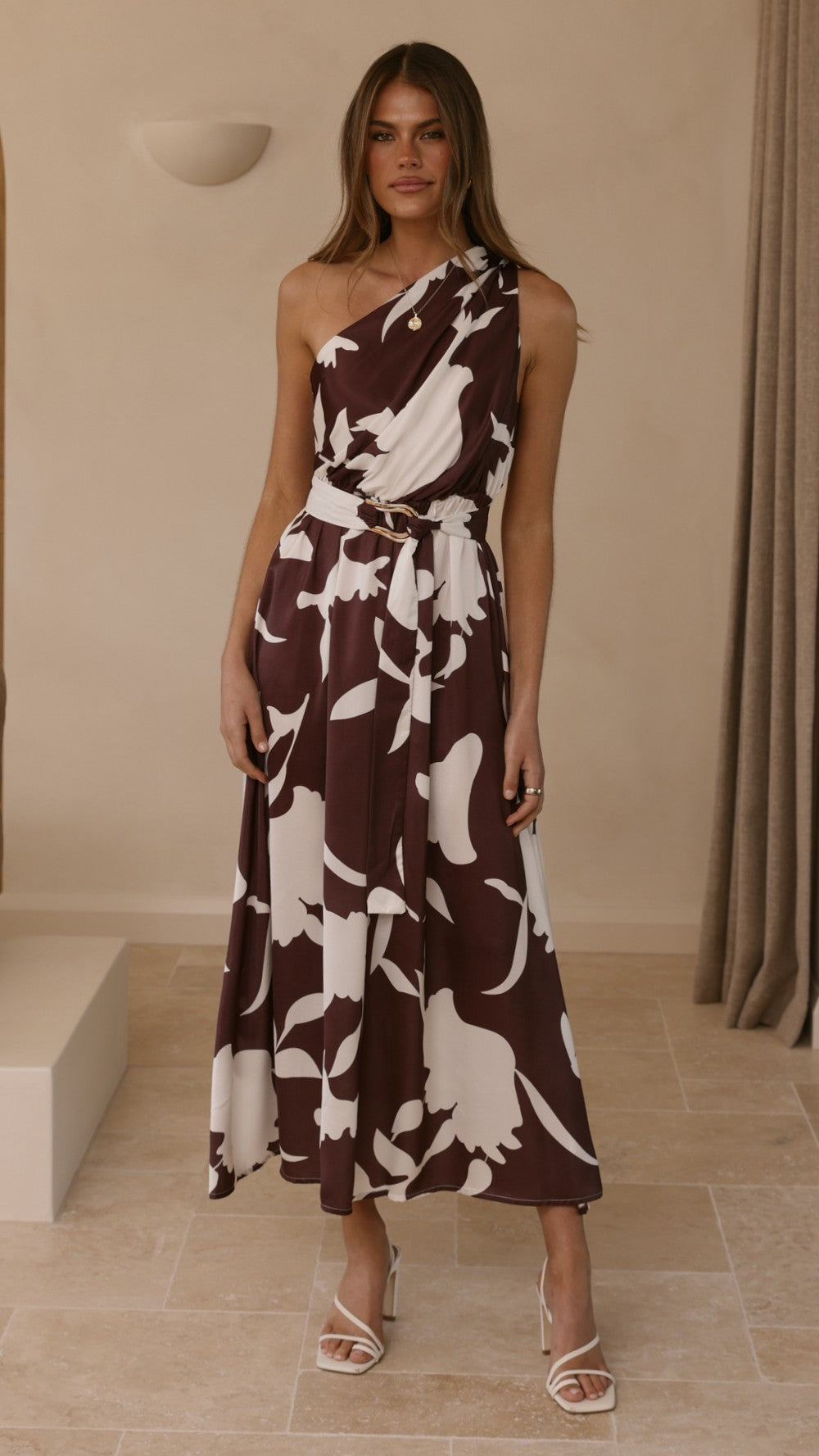 Hadas Maxi Dress - Chocolate/White Print